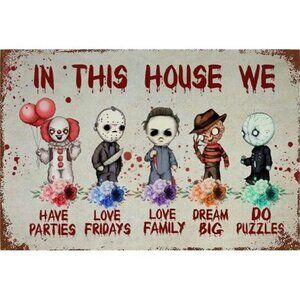 Horror Movies In This House We Love Family Dream Big Love Friday Halloween 12x8